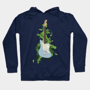 Offset Style Electric Guitar Sonic Blue Color Hoodie